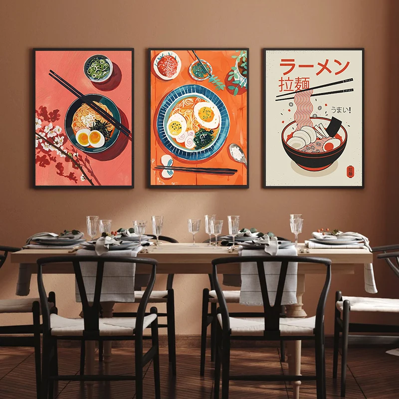 Poster Seni Makanan Mie Lamian - Japanese Restaurant Lifestyle ulasan dan harga